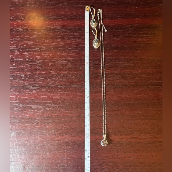 Sterling Silver & Mystic Topaz Necklace & Earring Set - Picture 10 of 11